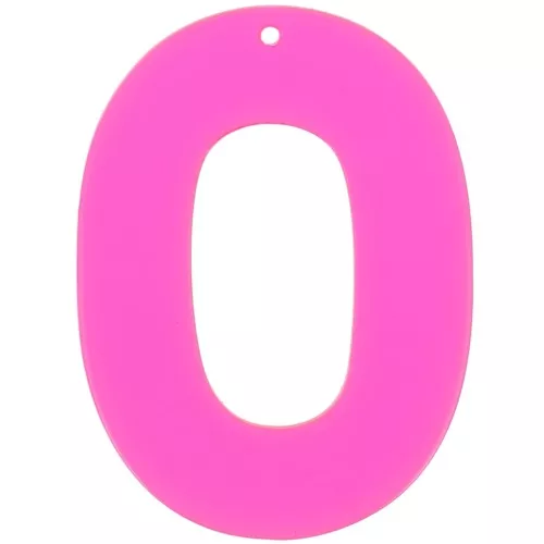 47x34mm Clear acrylic oval pendant - Neon Pink - Orange x1