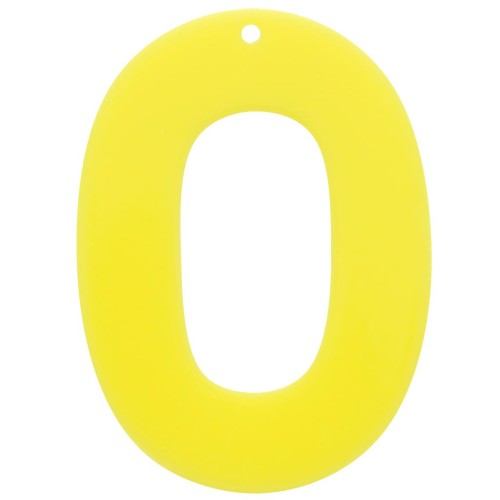 47x34mm acrylic oval pendant - Neon Yellow x1