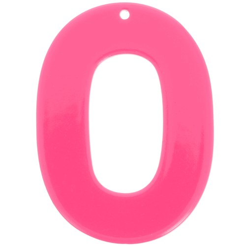 47x34mm acrylic oval pendant - Fuchsia x1