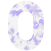 47x34mm Acetate Oval Hollow Pendant - Terrazzo Violet - Pearly White x1|raw }}