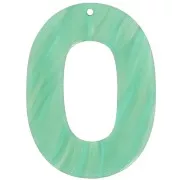 Pendentif ovale évidé en acetate 47x34 mm - Marbré Multi-vert nacré x1