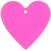 31x32mm transparent Acetate Heart Pendant - Neon Pink - orange x1|raw }}