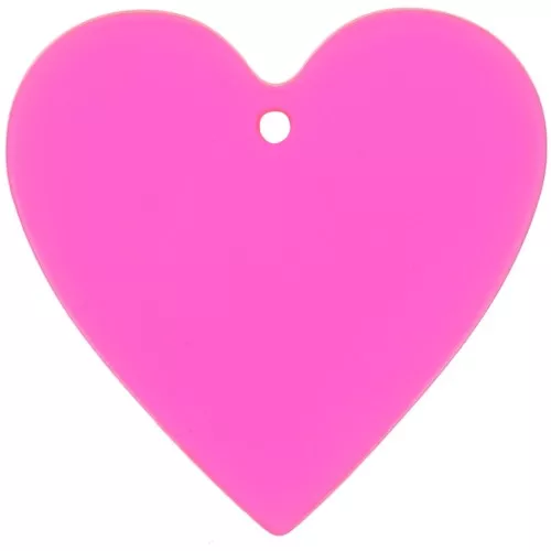 31x32mm transparent Acetate Heart Pendant - Neon Pink - orange x1