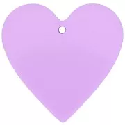 31x32mm transparent Acetate Heart Pendant - Light Purple x1