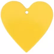 31x32mm transparent Acetate Heart Pendant - Yellow x1