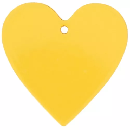 31x32mm transparent Acetate Heart Pendant - Yellow x1