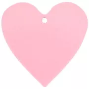 31x32mm transparent Acetate Heart Pendant - Pink x1