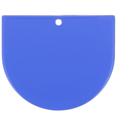 29x33mm Clear acrylic half moon pendant - Blue x1