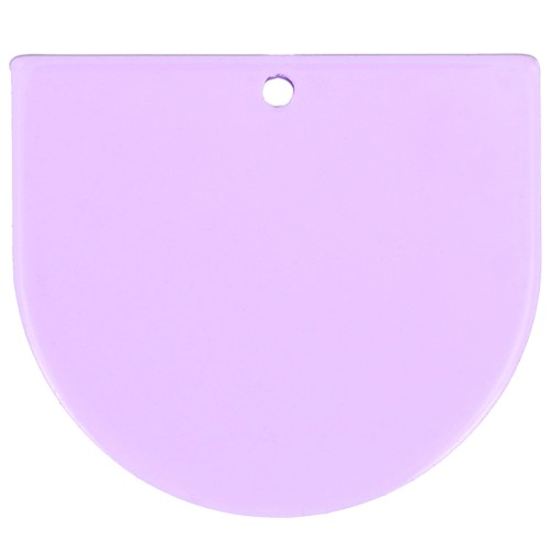 29x33mm Clear acrylic half moon pendant - Purple x1