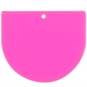 29x33mm Clear acrylic half moon pendant - Neon Pink - orange x1