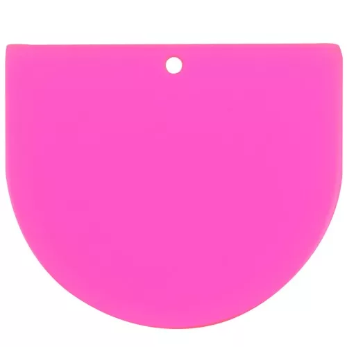 29x33mm Clear acrylic half moon pendant - Neon Pink - orange x1