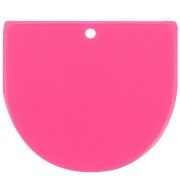 29x33mm Half moon pendant in opaque acrylic - Fuchsia x1|raw }}