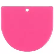 29x33mm Half moon pendant in opaque acrylic - Fuchsia x1