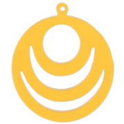 30mm Round openwork acrylic pendant - Yellow x1|raw }}