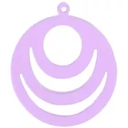 30mm Round openwork acrylic pendant - Light Purple x1