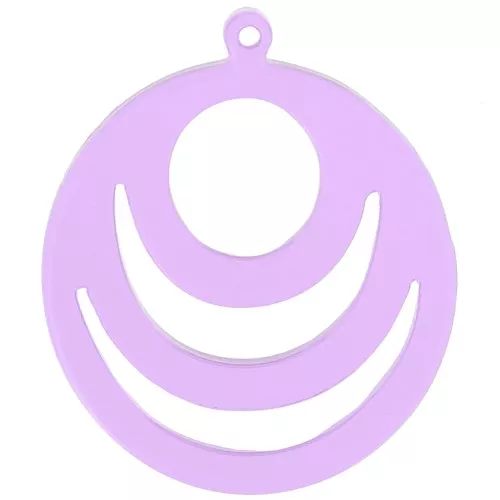 30mm Round openwork acrylic pendant - Light Purple x1