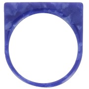 Flat opaque acetate ring - Size 53 - Marbled Dark Blue Pearl x1|raw }}