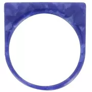 Flat opaque acetate ring - Size 53 - Marbled Dark Blue Pearl x1