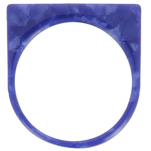 Flat opaque acetate ring - Size 53 - Marbled Dark Blue Pearl x1