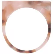 Flat opaque acetate ring - Size 53 - Pink tortoise shell - Pearly brown x1
