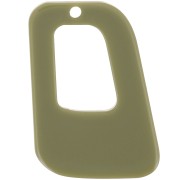 26x18mm opaque acrylic hollow geometric pendant - Olive x1|raw }}