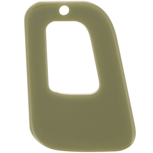 26x18mm opaque acrylic hollow geometric pendant - Olive x1