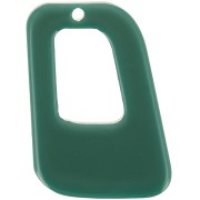 26x18mm opaque acrylic hollow geometric pendant - Bottle green x1