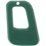 26x18mm opaque acrylic hollow geometric pendant - Bottle green x1