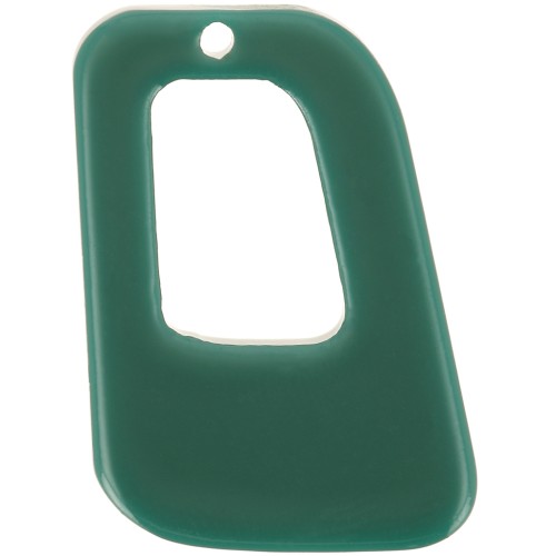 26x18mm opaque acrylic hollow geometric pendant - Bottle green x1