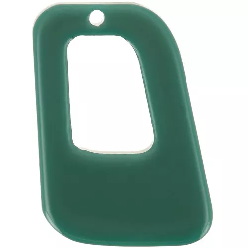 26x18mm opaque acrylic hollow geometric pendant - Bottle green x1