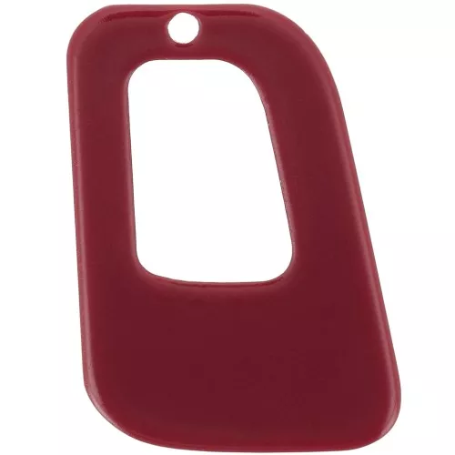 26x18mm opaque acrylic hollow geometric pendant - burgundy x1