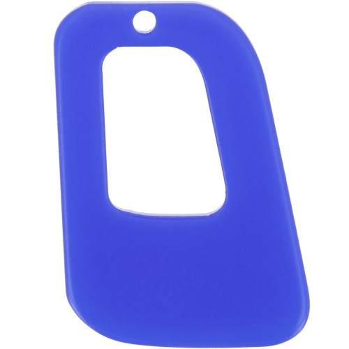 26x18mm Clear acrylic hollow geometric pendant - Royal Blue x1