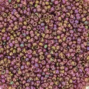 Miyuki 15/0 seed beads 301 - Dark Topaz Rainbow Gold Luster x8g