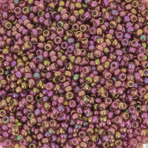 Miyuki 15/0 seed beads 301 - Dark Topaz Rainbow Gold Luster x8g