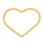 11x14mm 925 Sterling Silver Diamond Heart spacer - Gold Tone x1
