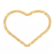 11x14mm 925 Sterling Silver Diamond Heart spacer - Gold Tone x1