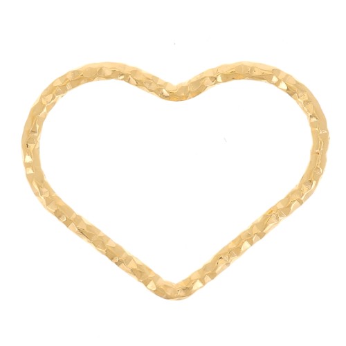 11x14mm 925 Sterling Silver Diamond Heart spacer - Gold Tone x1