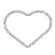11x14mm 925 Sterling Silver Diamond Heart spacer x1
