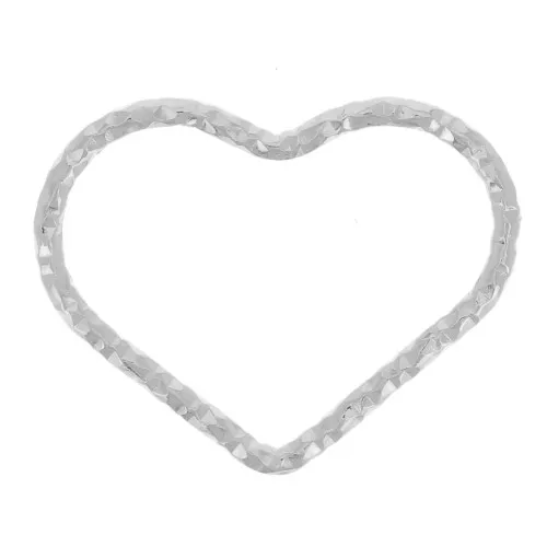 11x14mm 925 Sterling Silver Diamond Heart spacer x1