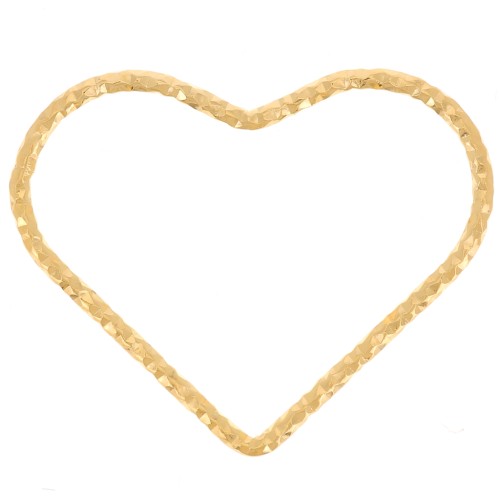 16x20mm 925 Sterling Silver Diamond Heart spacer - Gold Tone x1