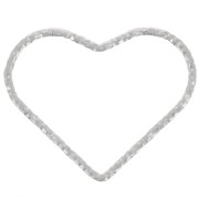16x20mm 925 Sterling Silver Diamond Heart spacer x1|raw }}