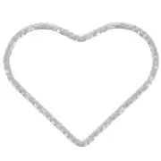 16x20mm 925 Sterling Silver Diamond Heart spacer x1