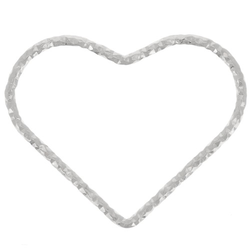 16x20mm 925 Sterling Silver Diamond Heart spacer x1