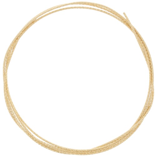 1.2mm 925 Silver Semi-hard wire - annealed - round diamond effect - Gold Tone x1m