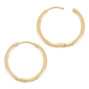 20mm 304L Stainless Steel Hammered Round leverback earrings - Gold x2