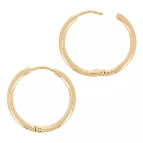 20mm 304L Stainless Steel Hammered Round leverback earrings - Gold x2