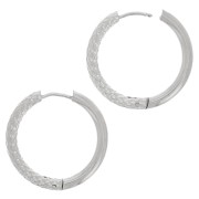 26mm 304 stainless steel Smooth and hammered round leverback earrings x2|raw }}