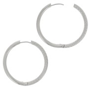 36mm 304 stainless steel and hammered round hoop earrings x2|raw }}