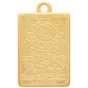 23x14mm Tarot card pendant - The Moon - Fine Gold plated x1