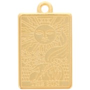 23x14mm Tarot card pendant - The Sun - Fine Gold plated x1|raw }}